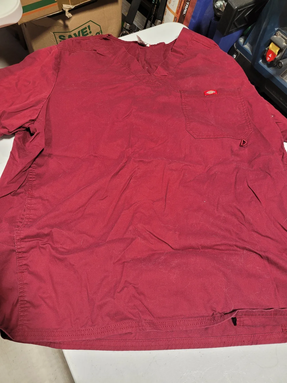 Dickies Men's Medical Scrub Set in Burgundy - Picture 2 of 8
